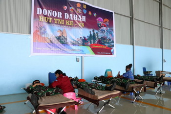 Sambut HUT Ke-76 TNI, Koopsau III Adakan Donor DarahB