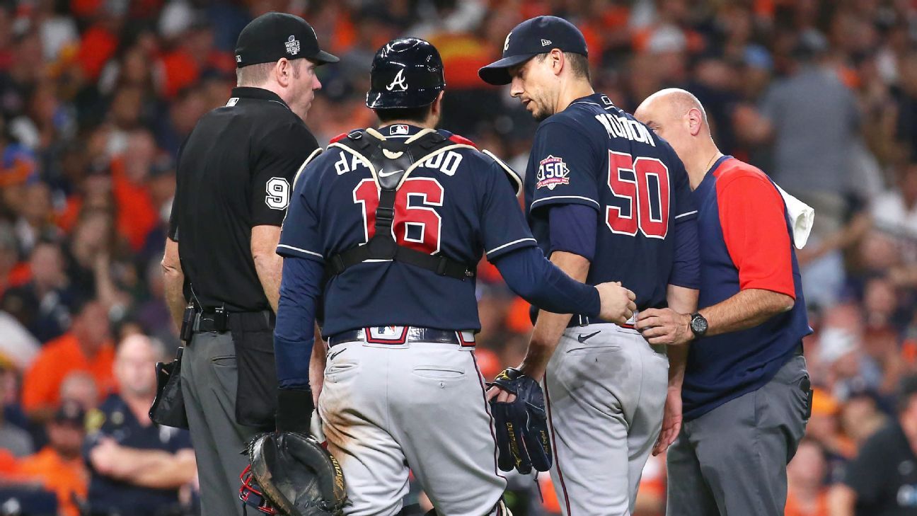 Charlie Morton dari Atlanta Braves keluar karena cedera di Game 1 World Series melawan Houston Astros – Majalah Time.com