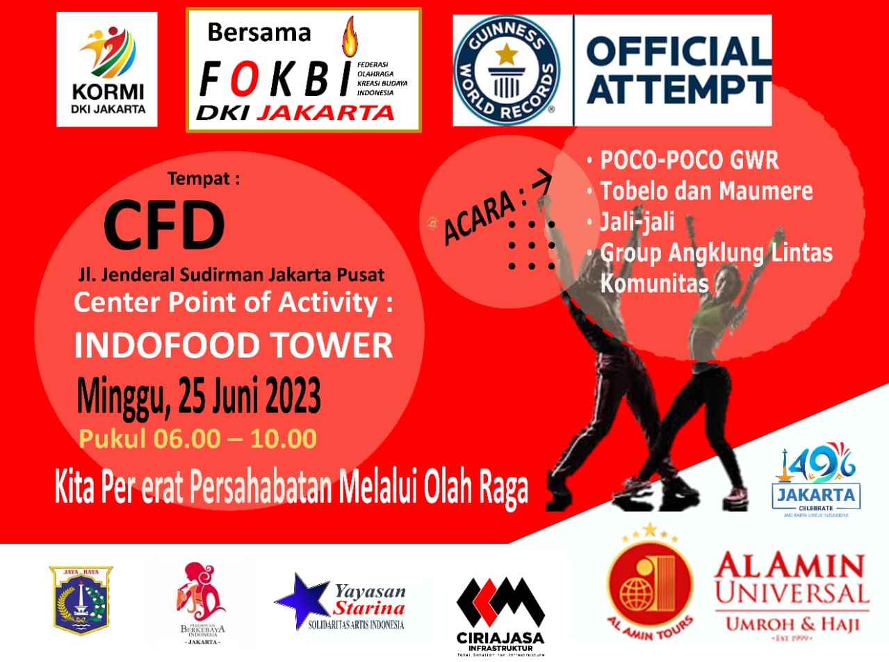 Acara Flashmob di CFD Jalan Jenderal Sudirman, Jakarta Pusat, pada 25 Juni 2023