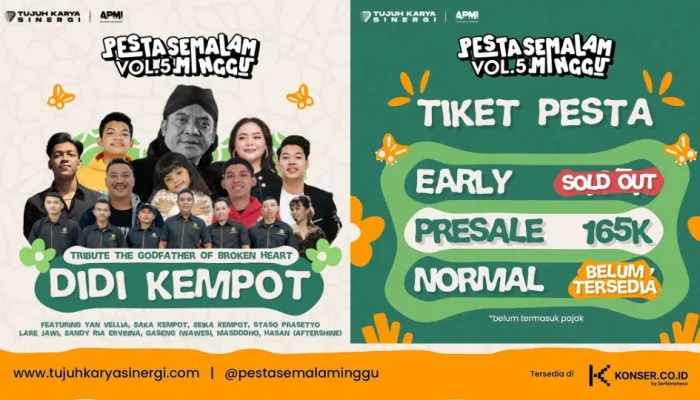 Pesta Semalam Minggu Vol.5: Tribute Didi Kempot Hadirkan Penampilan Seika Kempot, Sandy Ria Ervinna, & Tiket Presale