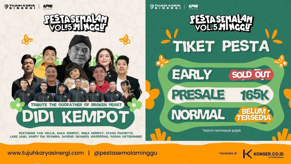 Pesta Semalam Minggu Vol.5: Tribute Didi Kempot Hadirkan Penampilan Seika Kempot, Sandy Ria Ervinna, & Tiket Presale