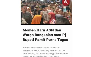 Momen Haru ASN dan Warga Bangkalan saat Pj Bupati Pamit Purna Tugas