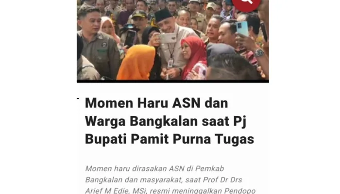 Momen Haru ASN dan Warga Bangkalan saat Pj Bupati Pamit Purna Tugas