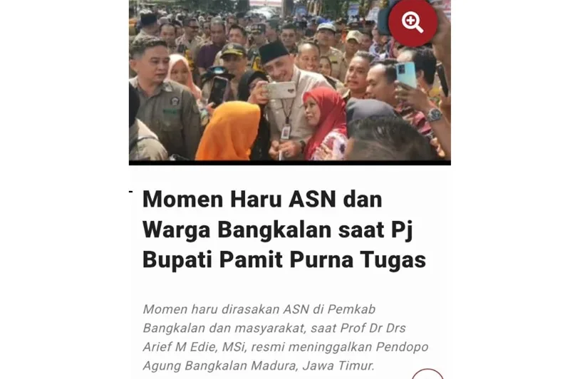 Momen Haru ASN dan Warga Bangkalan saat Pj Bupati Pamit Purna Tugas