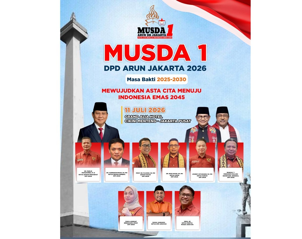 Musda Arun Jakarta 11 Juli 2026 di Hotel Grand Alia Hotel Cikini Jakarta