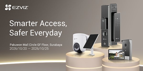 Mewujudkan pengalaman hidup yang lebih baik, EZVIZ memulai roadshow-nya di Indonesia untuk mendefinisikan ulang konsep rumah pintar, dimulai dengan sistem akses yang lebih cerdas melalui portofolio produk smart lock yang memenangkan penghargaan Mewujudkan pengalaman hidup yang lebih baik, EZVIZ memulai roadshow-nya di Indonesia untuk mendefinisikan ulang konsep rumah pintar, dimulai dengan sistem akses yang lebih cerdas melalui portofolio produk smart lock yang memenangkan penghargaan